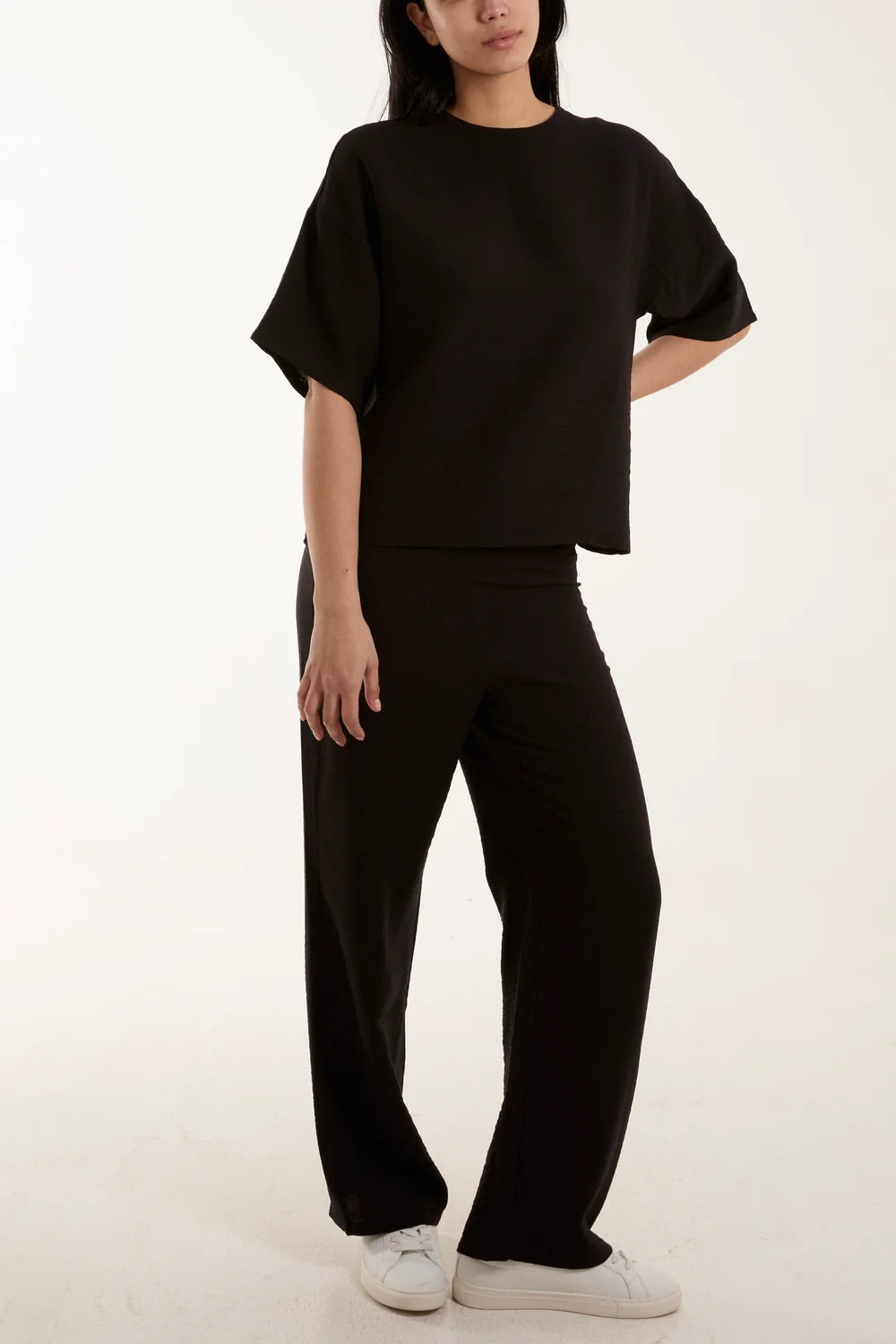 Button Back Co-ord Set Black