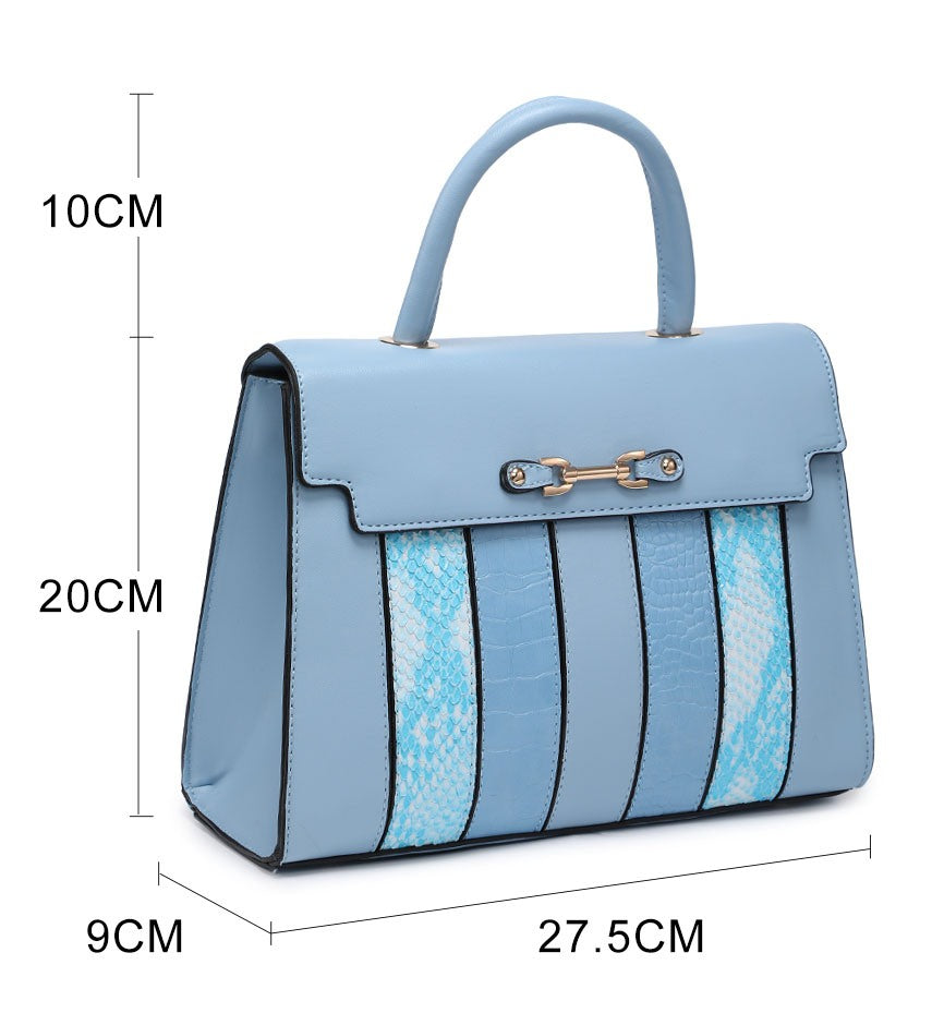 Mock Croc Top Handle Bag