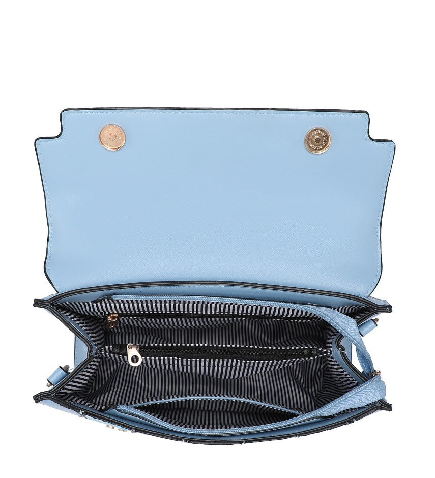 Mock Croc Top Handle Bag