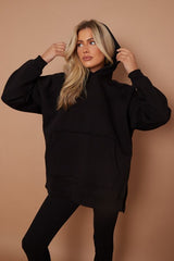 Cotton 2 Piece Lounge Set Black