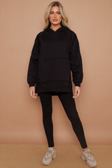 Cotton 2 Piece Lounge Set Black