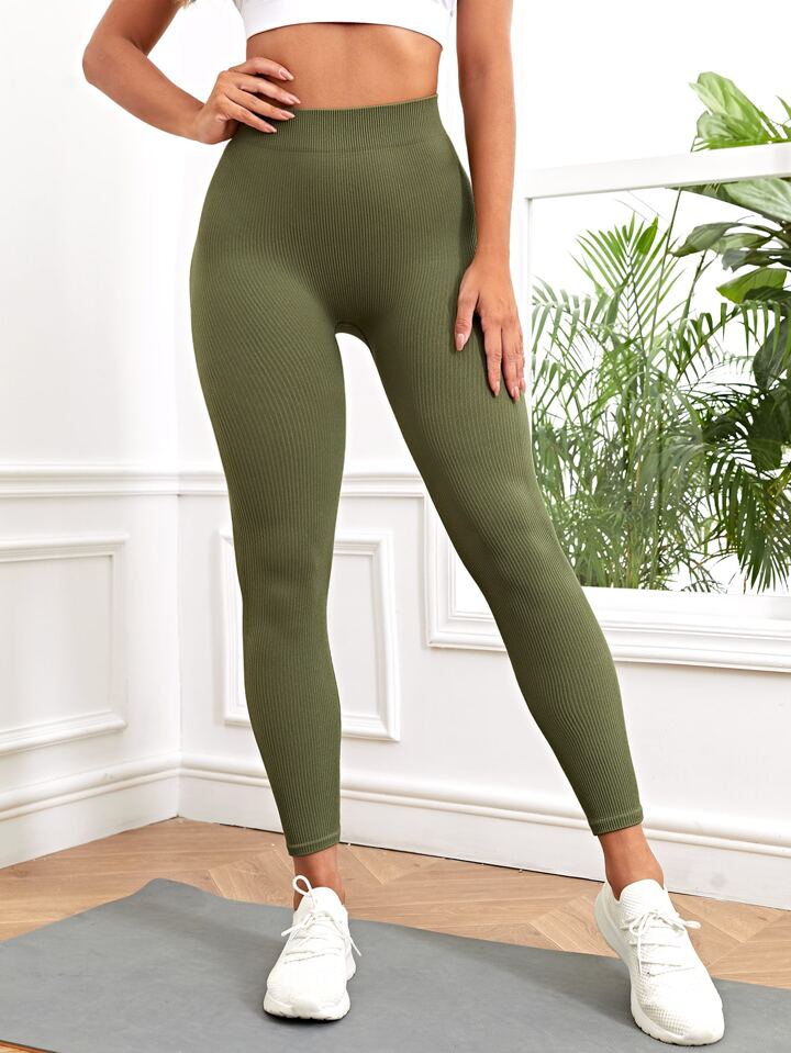 High Waisted Ribbed Leggings